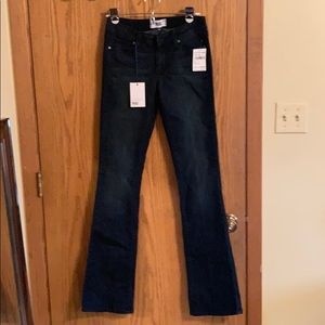 Paige boot cut low rise dark wash denim jeans